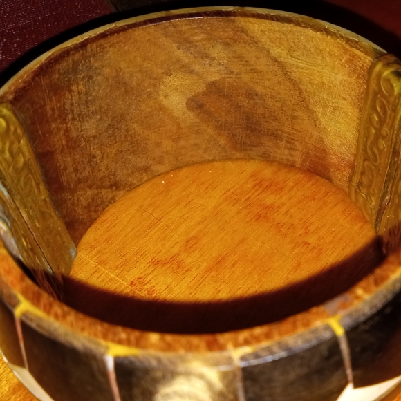 Vintage Wood and Metal Bracelet w/pin to close. Really beautiful - Picture 8 of 8